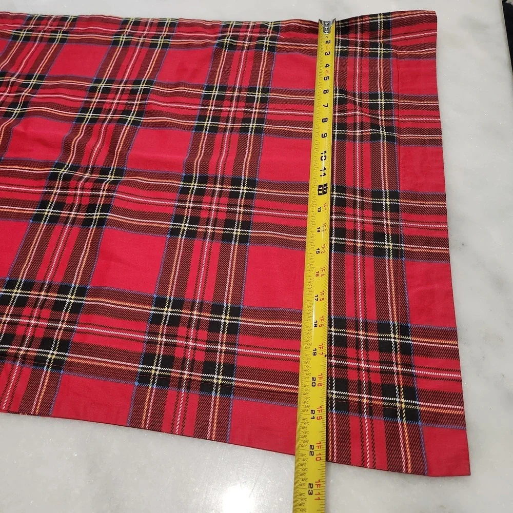 2 Red Royal Stewart Tartan Christma Plaid Standard Pillow Shams Zip 100% Cotton